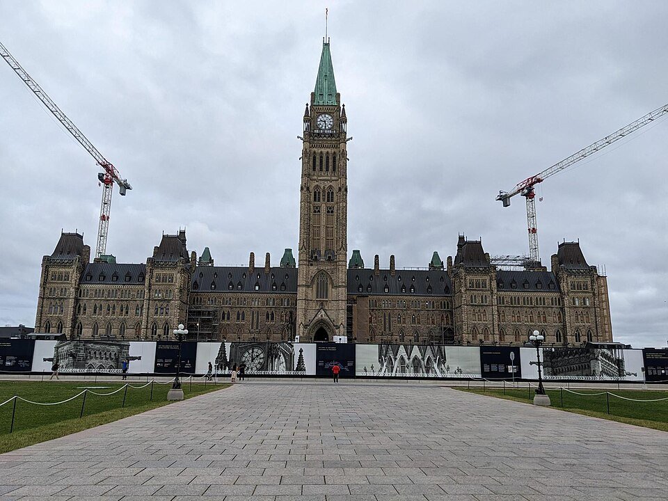 Parliament of Canada building, under construction
