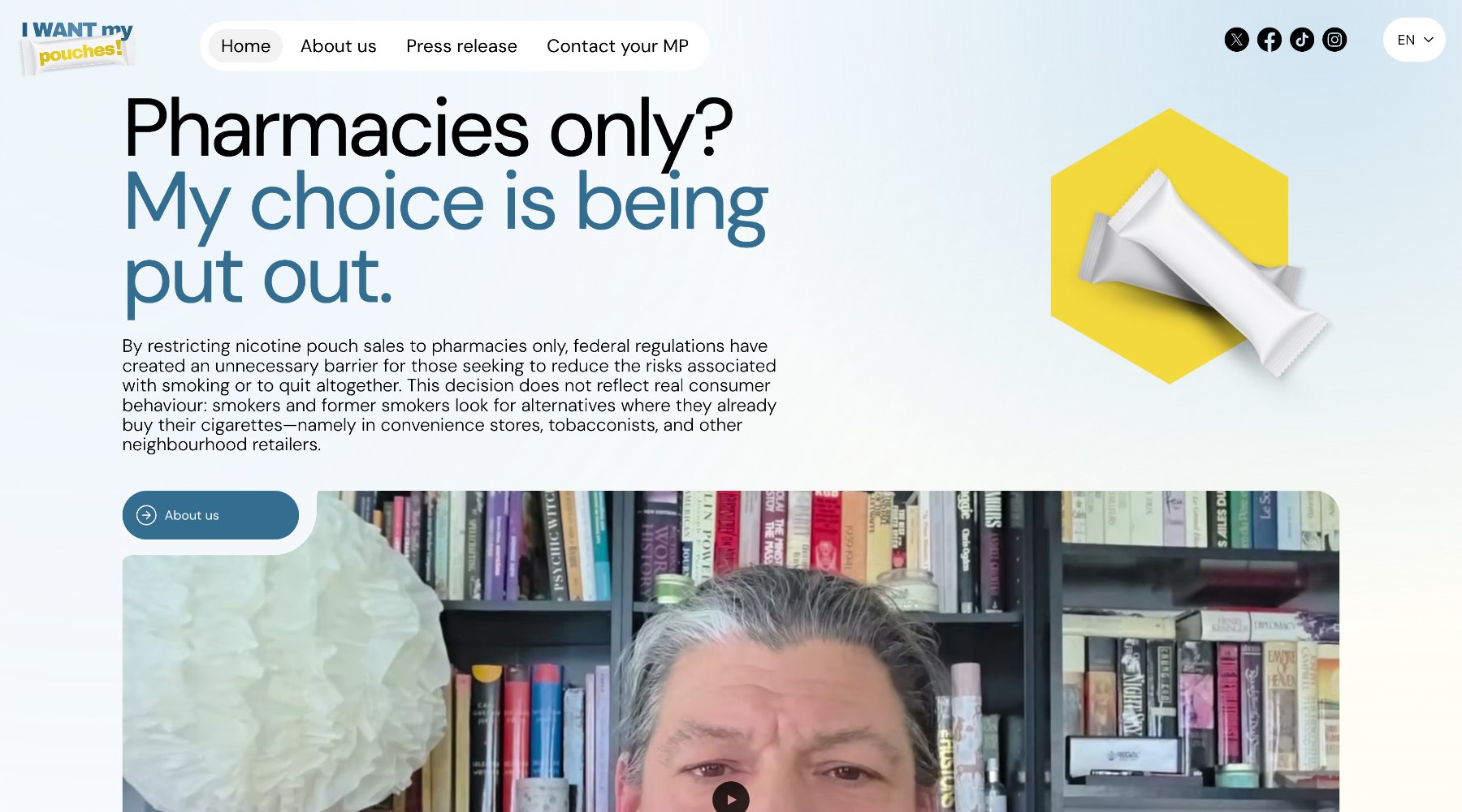Screenshot from https://www.iwantmypouches.ca/ on Sept 13 2026